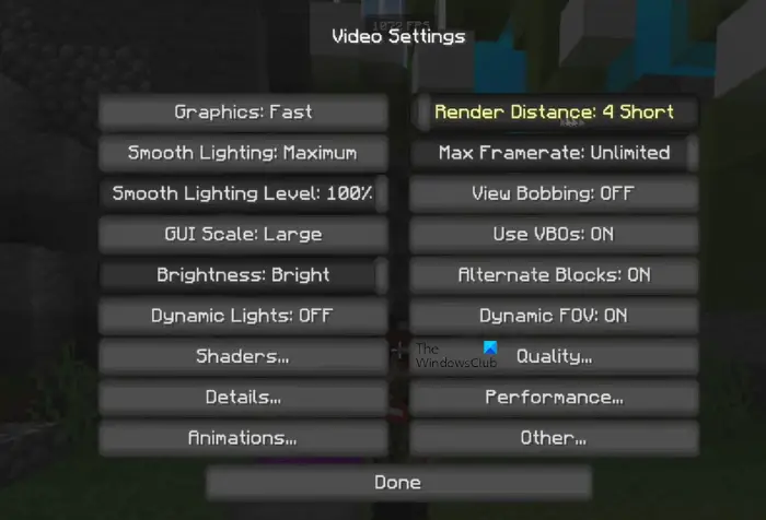 Best FPS settings in Minecraft