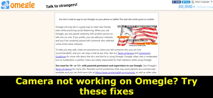 Camera not working on Omegle