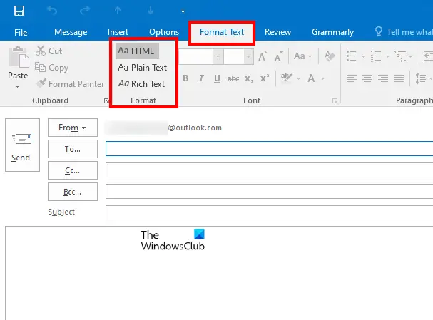 Change TNEF setting in Outlook for single mail