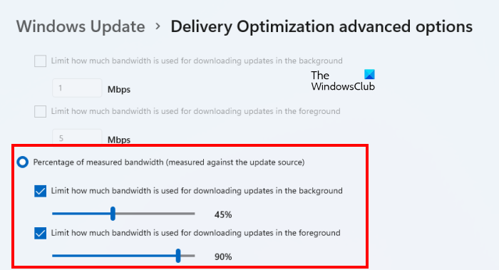 Change the Delivery Optimization Advanced Settings