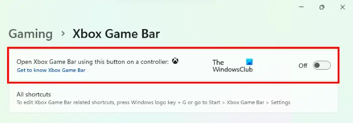 Disable Xbox Game Bar