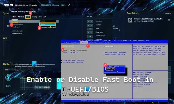 How to enable or disable Fast Boot in UEFI/BIOS in Windows 11/10