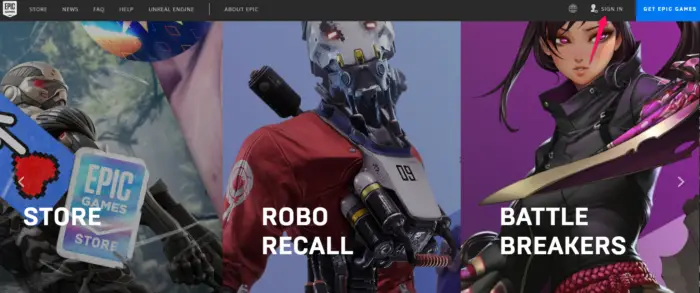 Epic Games Store web client