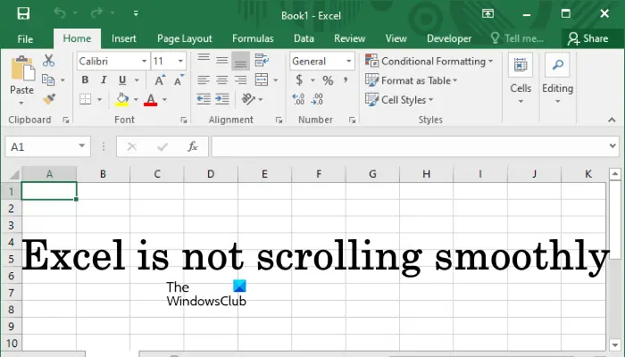 Excel not scrolling smoothly or properly