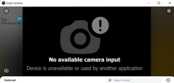 Fix Snap Camera No available camera input on PC