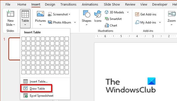 Bagaimana Menyisipkan Tabel atau Menggambar Tabel di PowerPoint