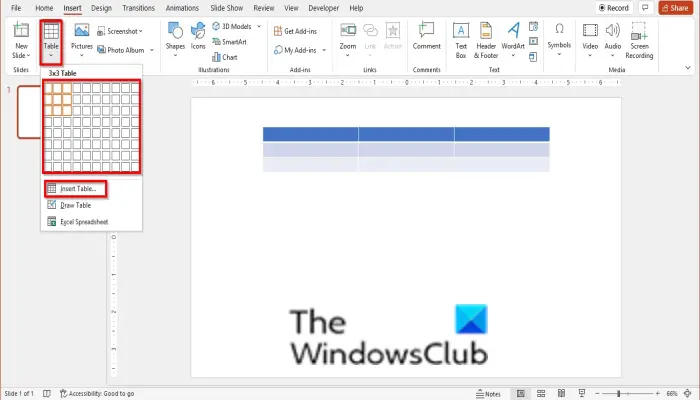 How to Insert a Table or Draw a Table in PowerPoint