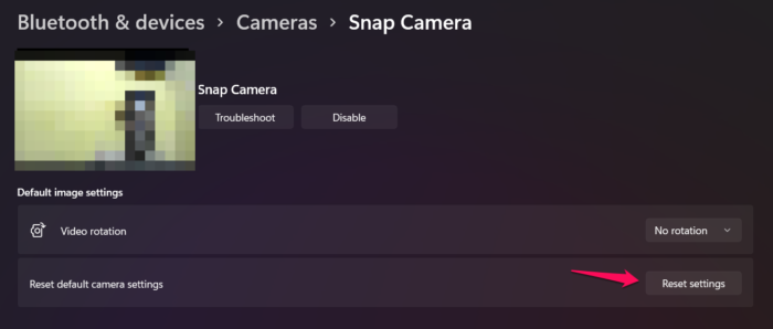 Reset Snap Camera