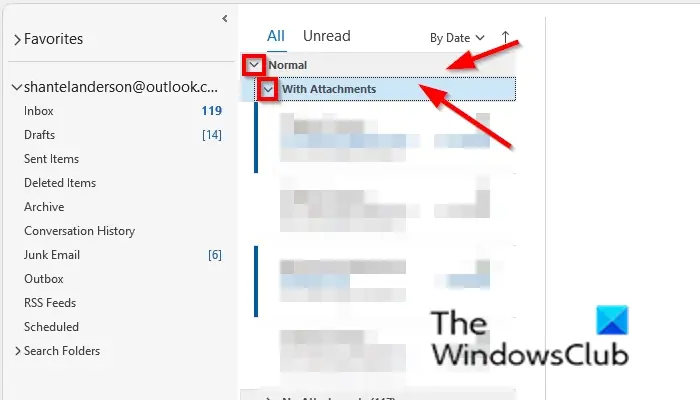 How to group emails in Outlook