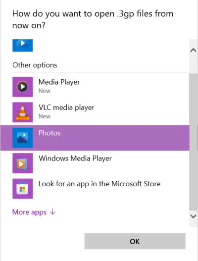Set Microsoft Photos as default