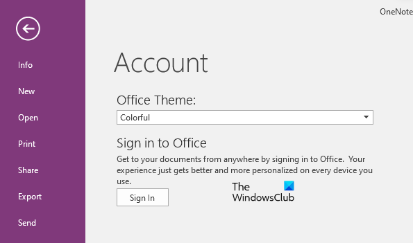 Sign in to OneNote