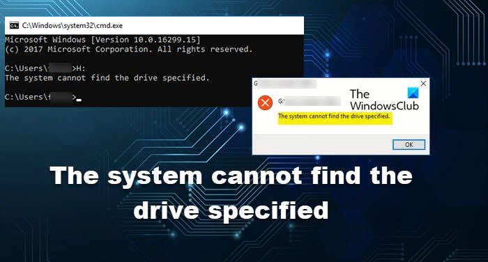 The system cannot find the drive specified