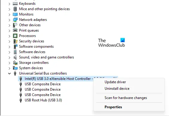 Uninstall and reinstall USB Controller