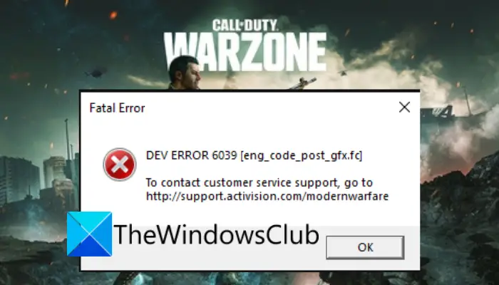 Warzone Dev Error 6039