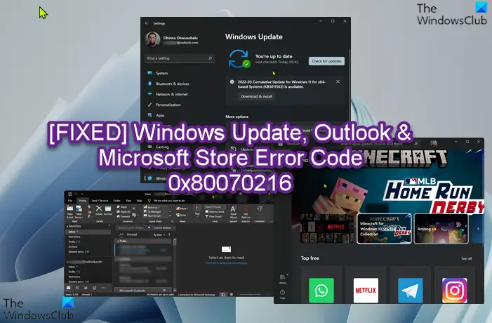 0x80070216 error on Windows