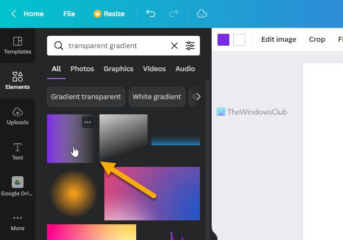 How to add transparent gradient to image