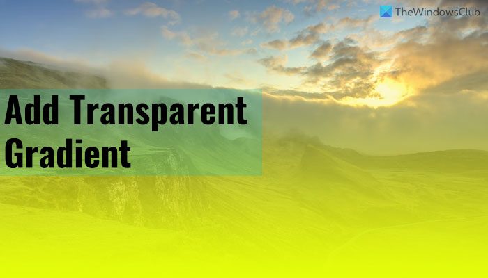 How to add transparent gradient to image