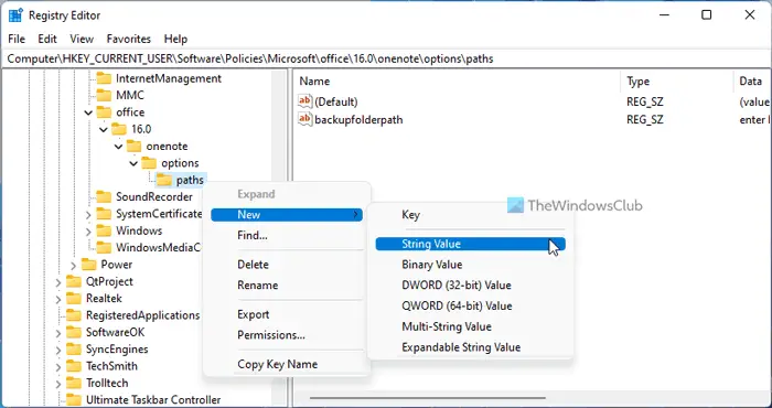 How to change OneNote backup folder in Windows 11/10