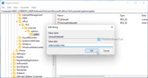 onenote for windows 10 backup folder