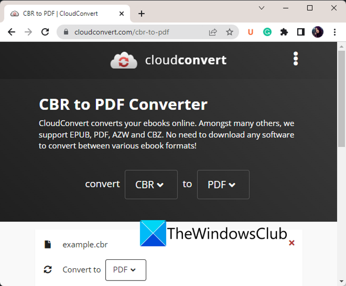 How to convert CBR or CBZ to PDF in Windows 11/10
