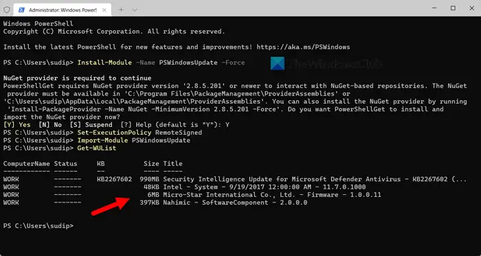 How to find Windows Update Size using PowerShell