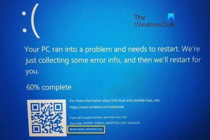 Fix iaStorAVC.sys Blue Screen on Windows 11/10 