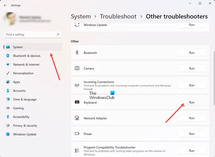 Keyboard Troubleshooter