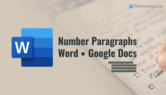 How to number paragraphs in Word, Google Docs, Word Online 