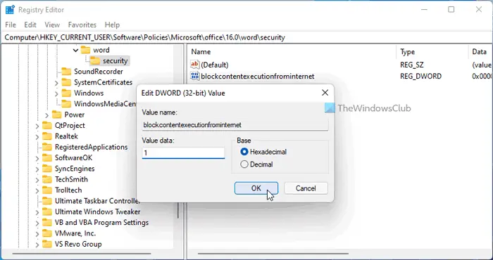 Prevent and block Macros from running in Microsoft Office using Group Policy and Registry