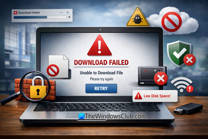 Cannot download a file from the Internet on Windows PC