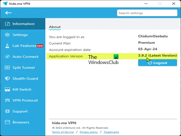 Check and update VPN software