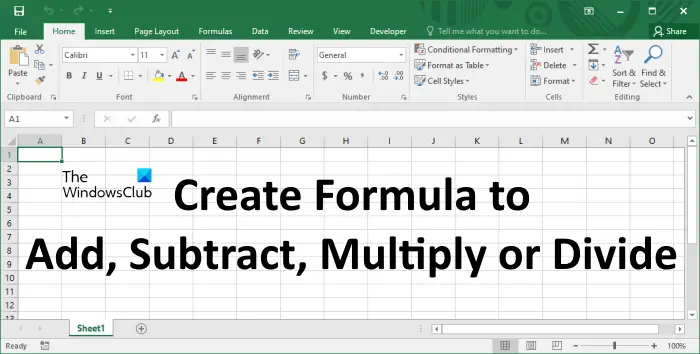 Create Formula to Add, Subtract, Multiply or Divide