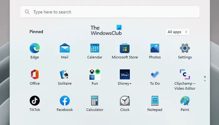 How to create a folder in Start Menu of Windows 11