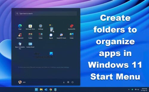 windows 11 start menu folder user