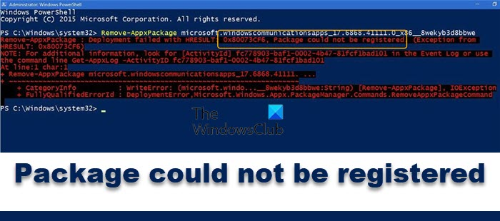 Deployment failed HRESULT 0x80073cf6, Package could not be registered Deployment failed HRESULT 0x80073cf6, Package could not be registered
