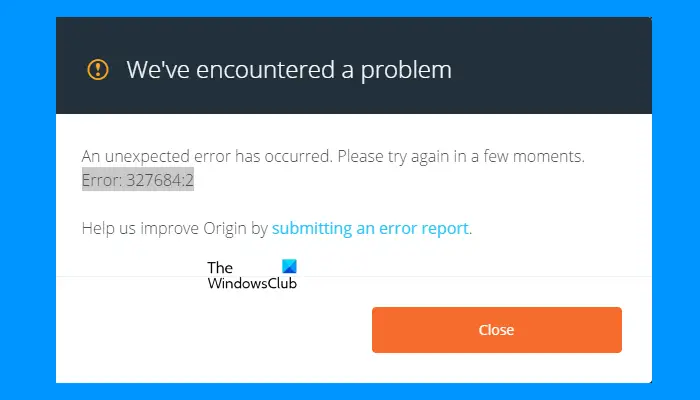 Fix Origin error 327684 2 on Windows PC