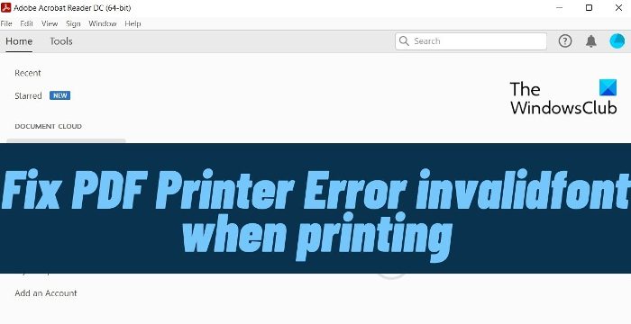 Fix PDF Printer Error invalidfont when printing