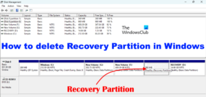 How to delete Recovery Partition in Windows 11