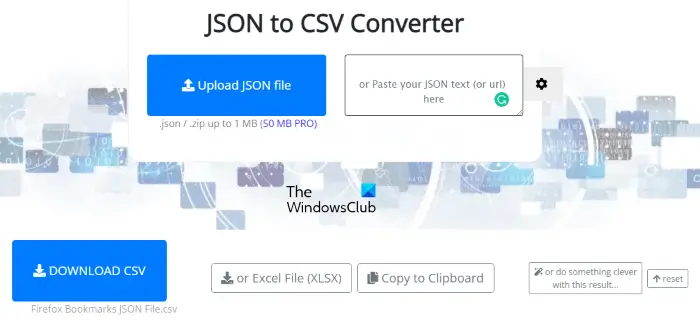 JSON to CSV Converter