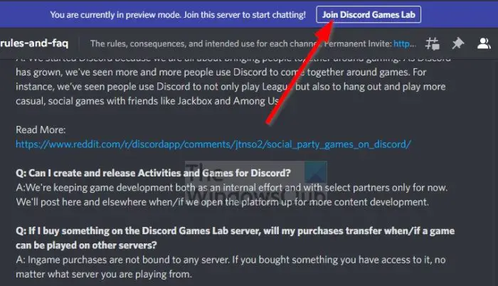 Join Discord Games Lab