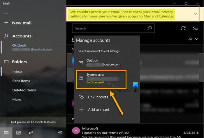 Mail app not working; System Error Can't get mail Mail app not working; System Error Can't get mail