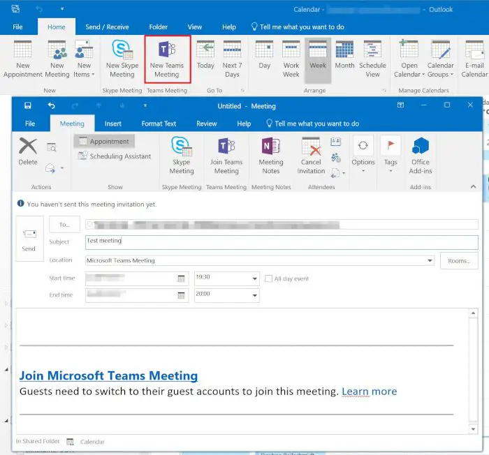 Microsoft Outlook Teams Add in