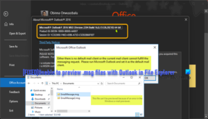 Unable to preview .msg files with Outlook in Explorer on Windows 11/10