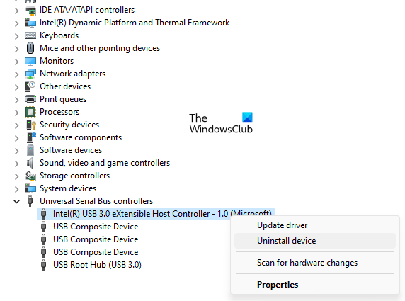 Uninstall USB Controller