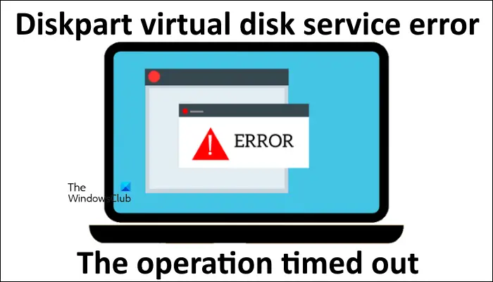 Virtual disk service error the operation timed out