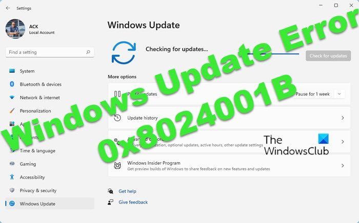 Fix Windows Update Error 0x8024001B