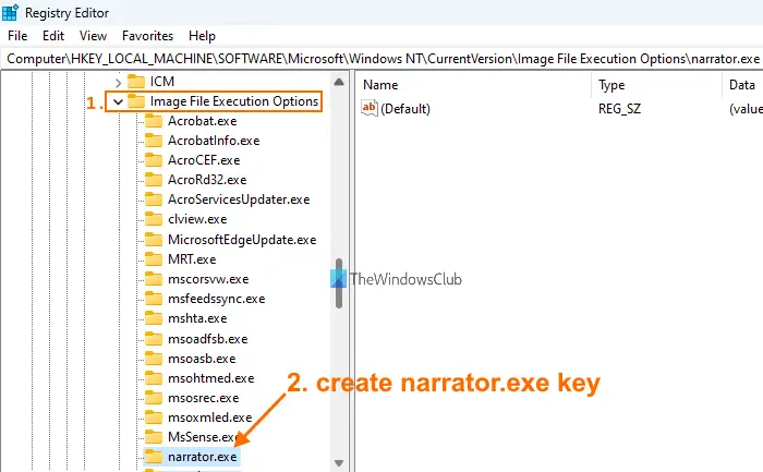 access image file execution options