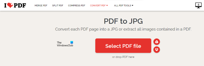 convert pdf into images using ilovepdf