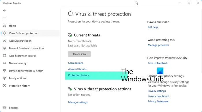 delete quarantined items in Windows Defender