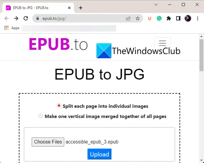 convert EPUB to JPG, PNG
